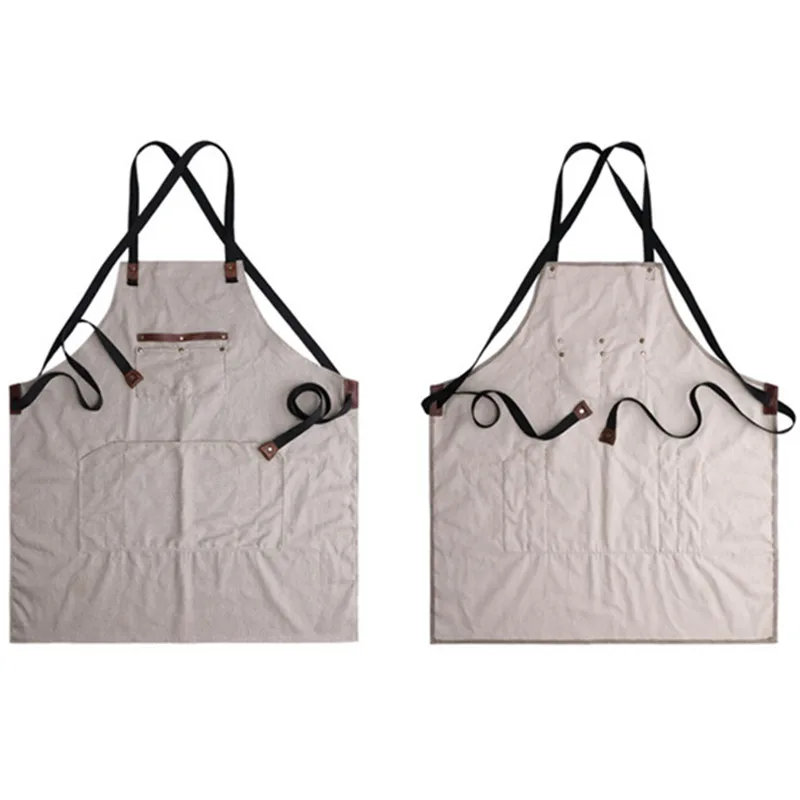 Canvas Apron Crossback Cotton Straps E7-3