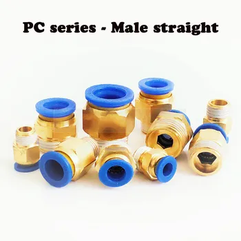 

PC Air Pneumatic fitting C type quick connector 4mm 6mm Hose Tube Quick Coupling Brass Fitting Male Thread Air Pipe Connector