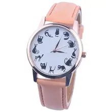 Lovely Cute Cat Pattern Watch Women Fashion Casual Watch Wristwatch Quartz Dress Watches reloj mujer Support
