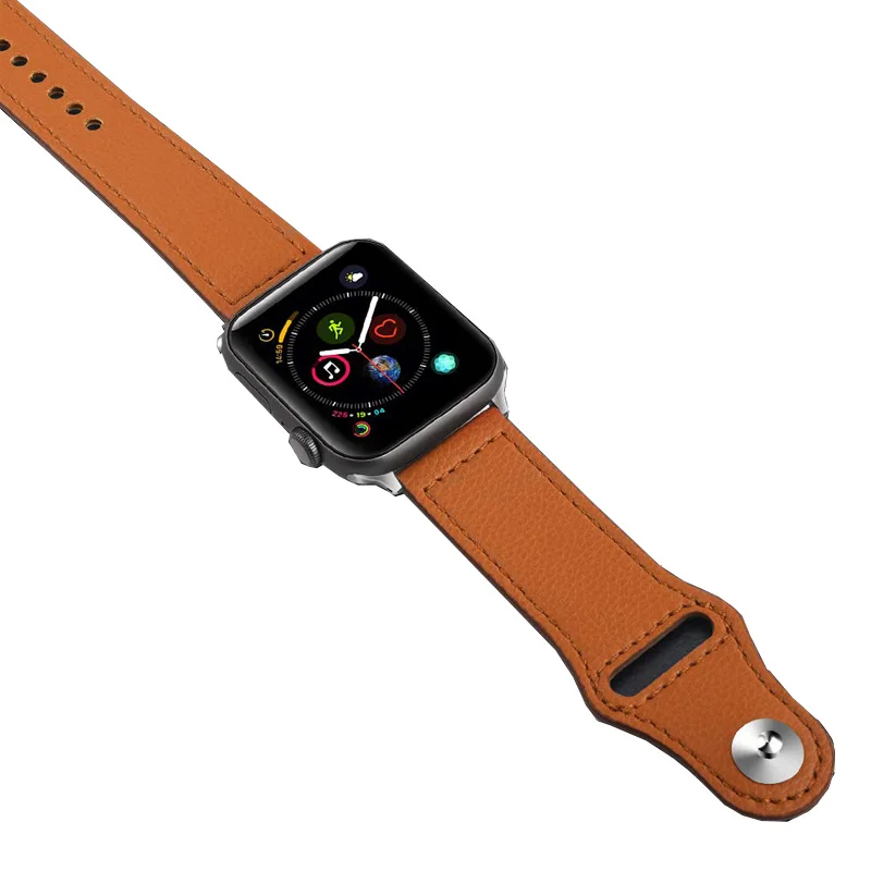 Кожаный ремешок для часов Apple Watch Series 5 4 3 2 1 браслет ремни для iwatch 44 мм 40 мм 38 мм 42 мм петля наручные часы аксессуары