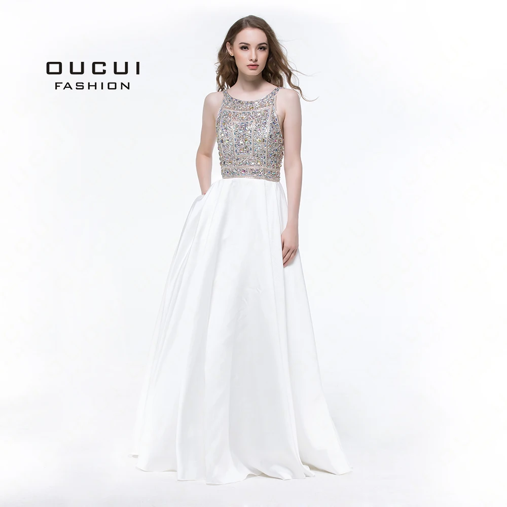 

Real Photos abendkleider lange Dress Evening Tank Long Ball Gown Full Crystal Handmade Gown Party Prom New OL102964
