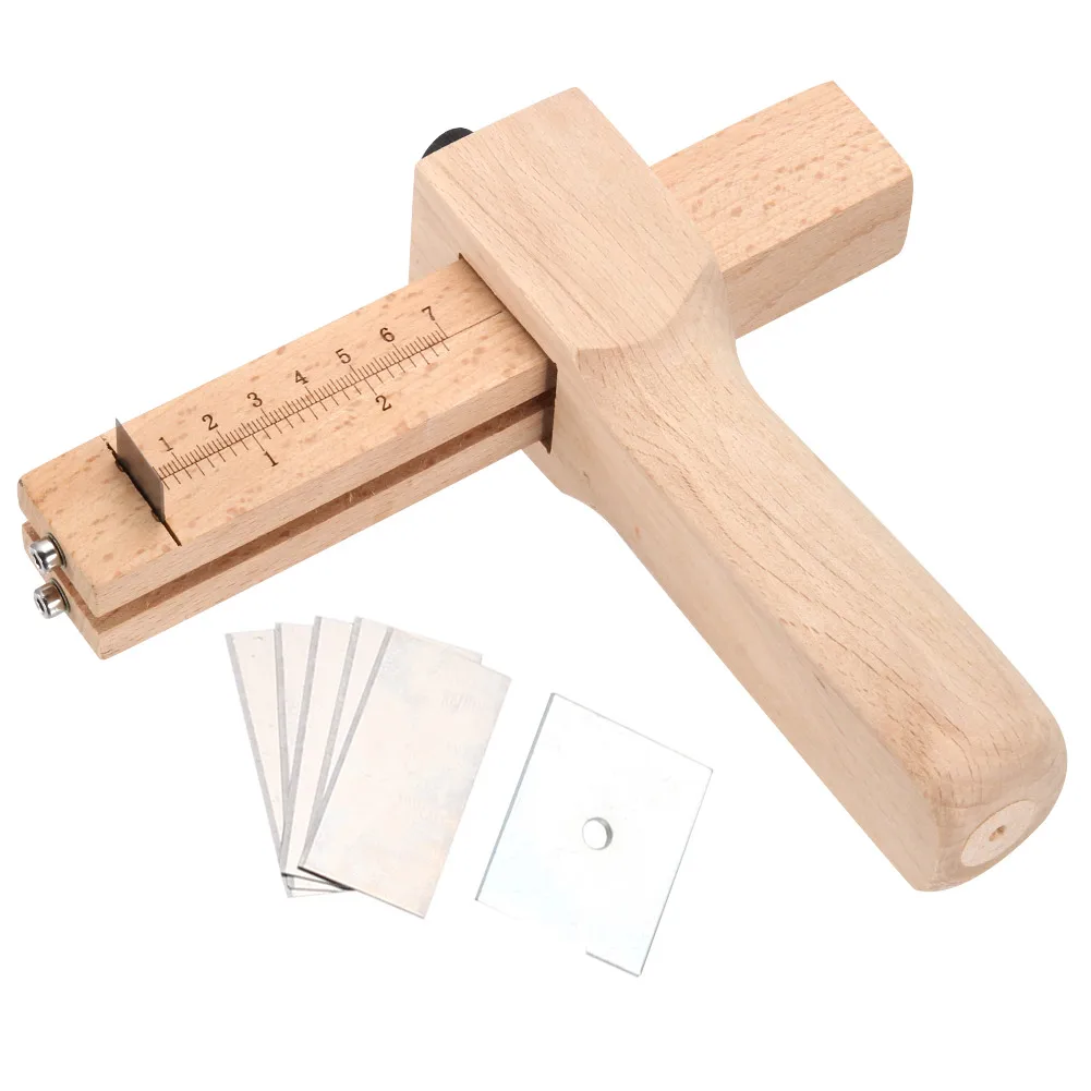 

Professional Wood Adjustable Strip and Strap Cutter Craft Tool Leather Hand Cutting Tools DIY
