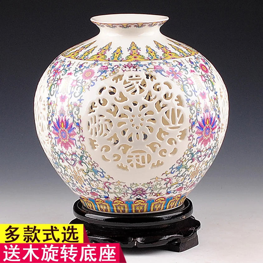 ceramic vase ornaments pastel eggshell small hollow flower living room