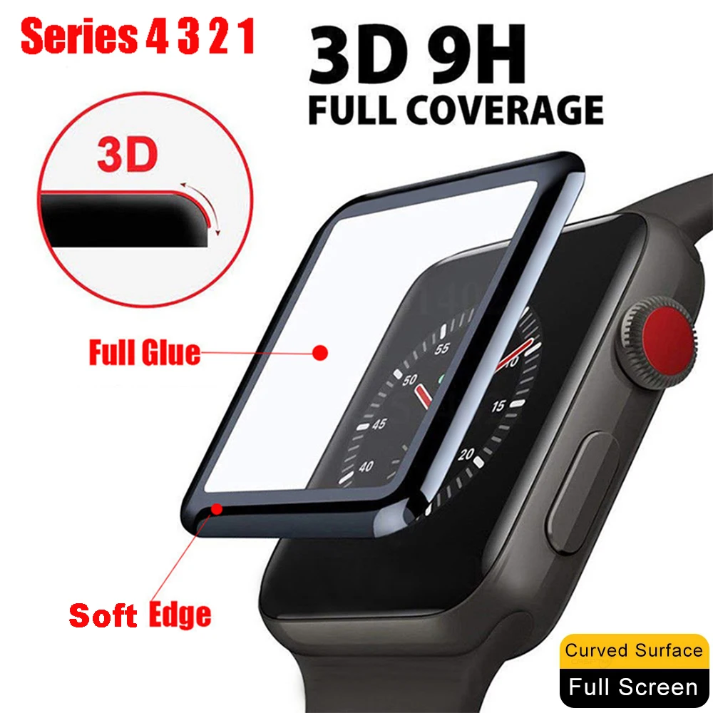 

True 3D Curved Edge Ultra-thin Hydrogel Film For Apple Watch 1 2 3 4 Screen Protector For Iwatch 38 40 42 44 mm Film Note Glass