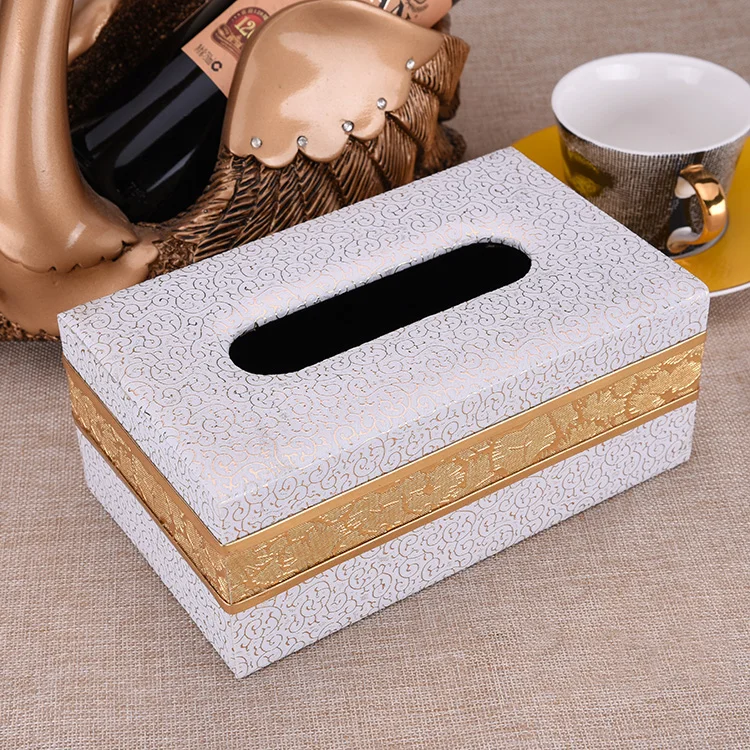 Shiny Tissue Box Elegant Napkin Holder for Living Room Bathroom Office Bar