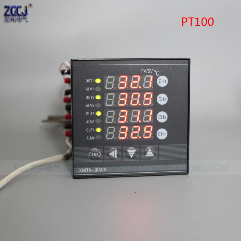 Multifuncion 4 ways PT100 temperature controller RELAY output 4