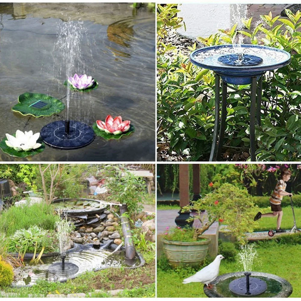 

Solar Power Fountain Pump Energy-saving Plants Watering Kit For Bird Bath Garden Yard Pond 7V 1.4W