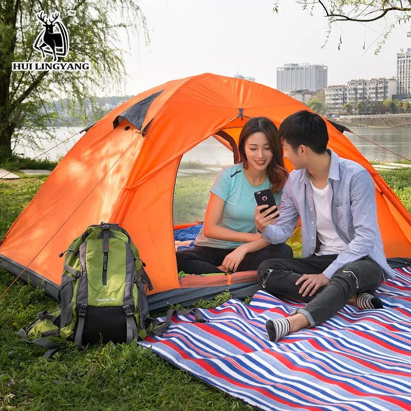 

Outdoor Camping Tent For Rest Travel 2 Persons Double Layer Windproof Waterproof Winter Professional Camp Tourist Tent