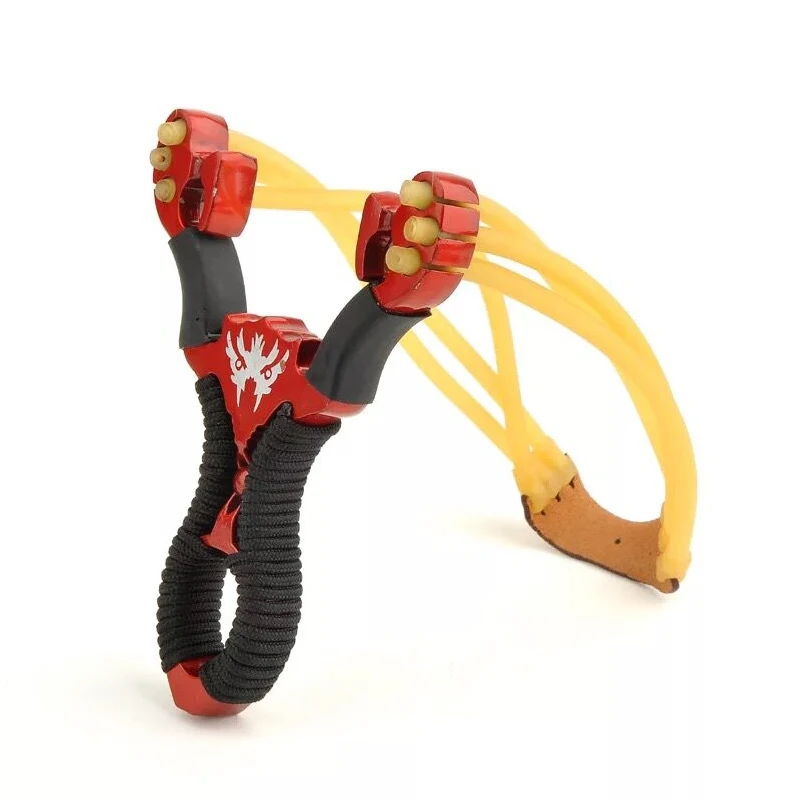 

Scoutdoor Red Wolverine Sling Shot Alloy Stainless Steel Slingshot Stone Hunting