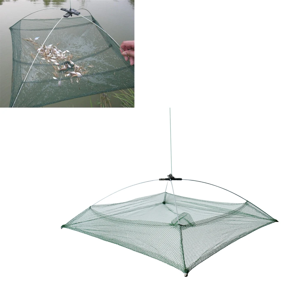 

Fishing Foldable Mesh Baits Trap Umbrella Cast Dip Net Crab Shrimp Net Cage Red de pesca filet de peche