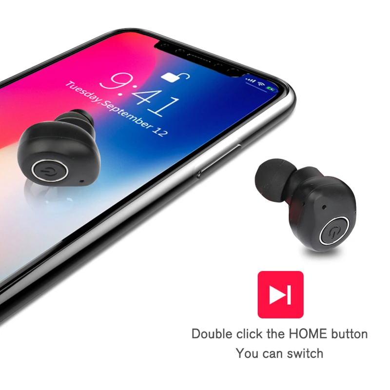TWS Bluetooth 5.0 HD Call Earphone Mini True Wireless Earbud Waterproof Sweatproof Sports Headset Portable Headphone for Driving