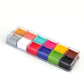 

12 Flash Color Cosmetic Case Eye Makeup Cheeks Cosmetic Case Oil Painting Art Beauty Make Up Tools For Body Face Paint