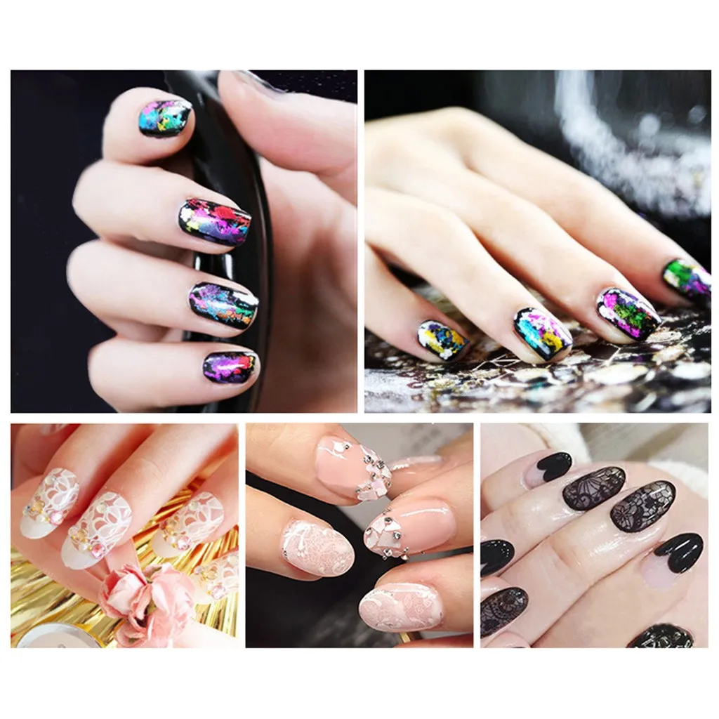 

Creative design Nail Transfer Paper Mirror Dazzle Color Lace Star Gel Nail stickers Transfer Paper nail art decorations sticker