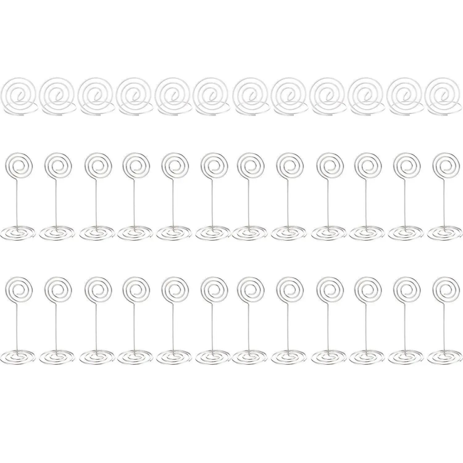 36 шт. серебряные держатели номеров столов настольные карты фото меню имя держатель, 24 шт. Стенд Настольный держатель и 12 шт. кольцо стол
