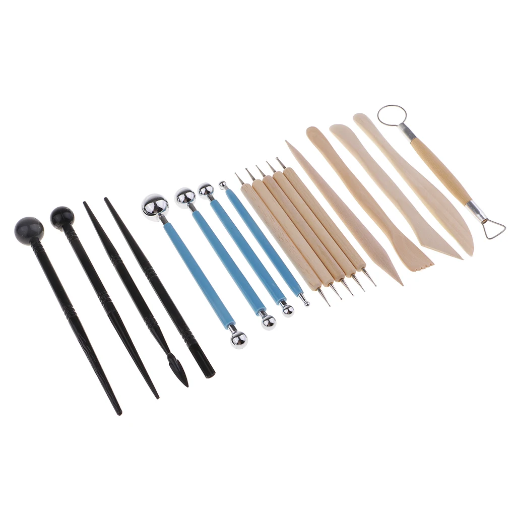 18pcs Polymer Modeling Clay Sculpting Tools, Dotting Pen, Ball Stylus, Pottery Ceramic Clay Tool Kit for Hobbies, Nail Art