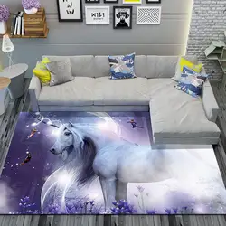 3D Звездное небо Единорог ковры для гостиной спальни коврики для детской игры Коврик для ползания детская комната прикроватное одеяло