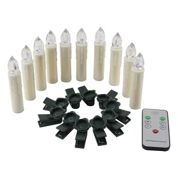 BORUiT – chandelle électrique à LED, 10 pièces, lumière blanche chaude, alimentée par batterie, avec télécommande, pour le thé 