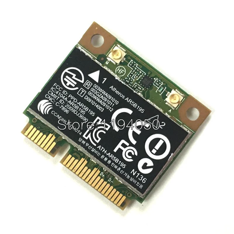 

Qualcomm Atheros AR9285 AR5B195 150M+BT3.0 Half Mini PCI-E Wireless Card SPS:593127-001 592775-001 for 430 431 435 436 4530S