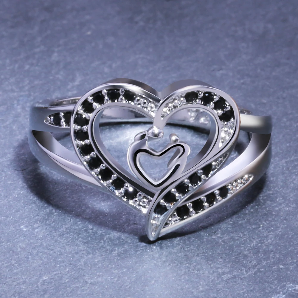 Huitan элегантный Heart Shaped Бесконечная любовь кольцо для Для женщин с креплением