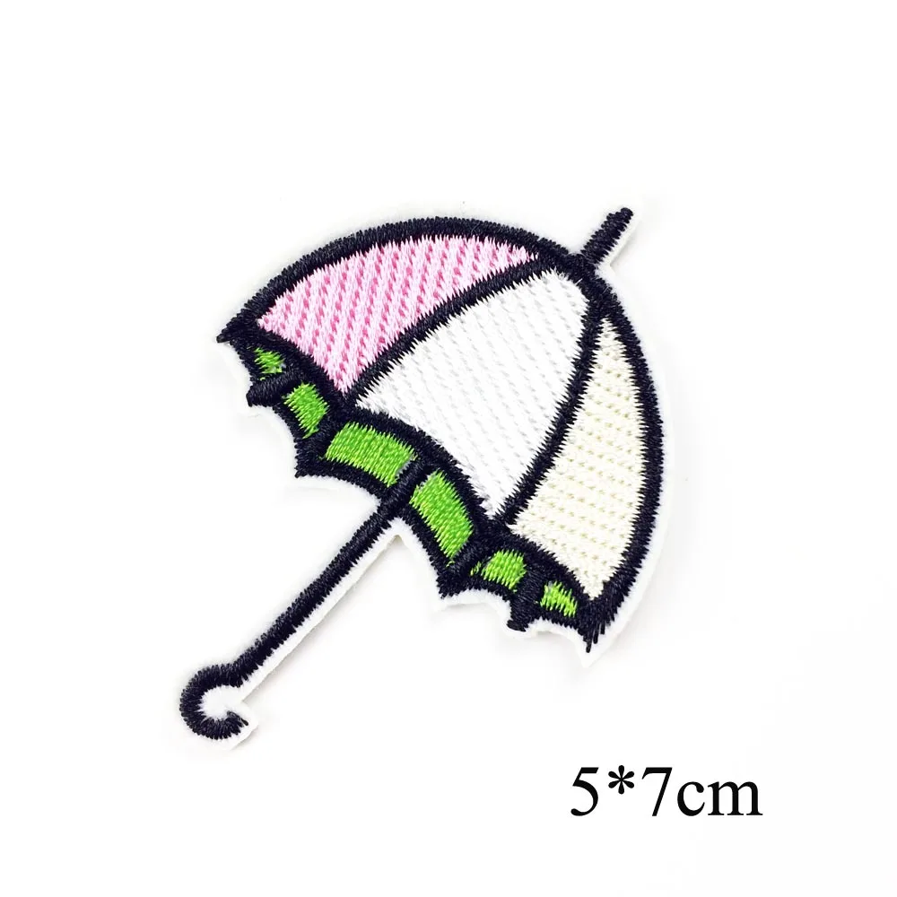 10pcs Umbrella Embroidery Iron On Patches For Clothing Iron On Applique