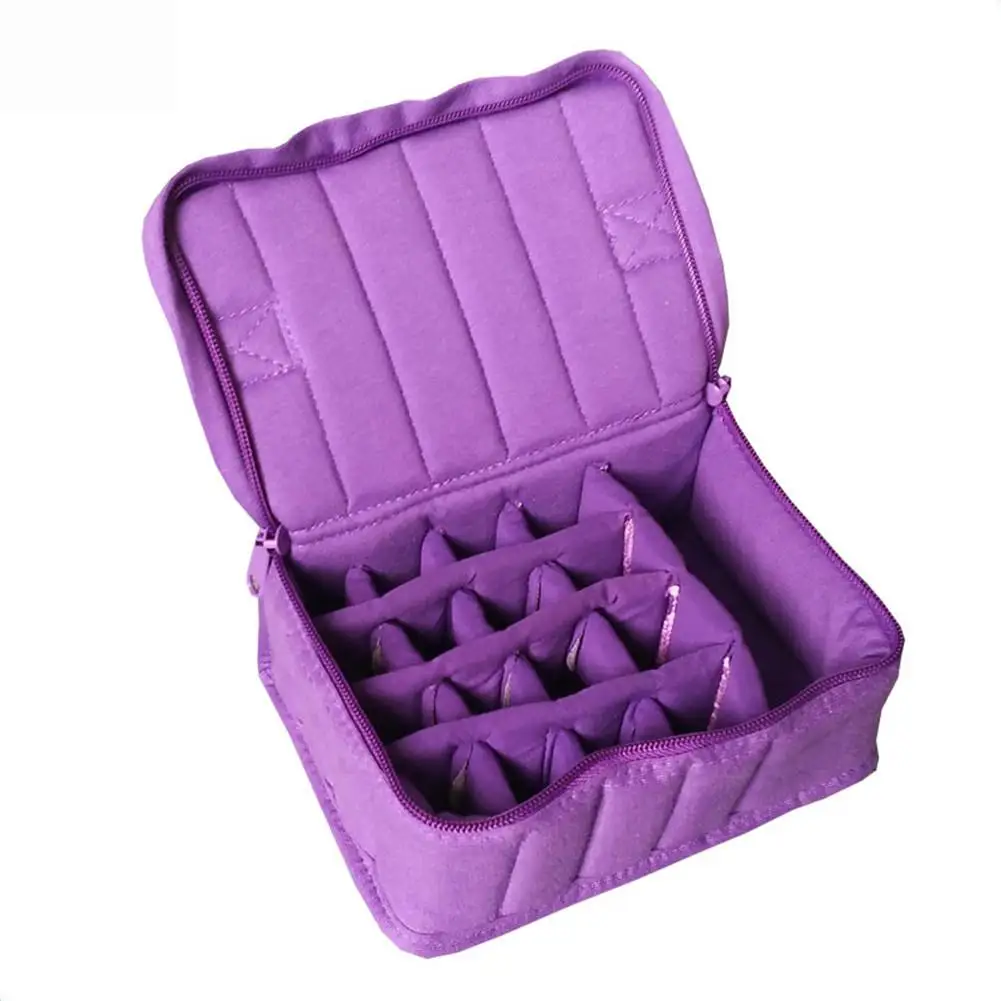 

Portable 17 Bottle 5ml 10ml 15ml Essential Oil Storage Bag Carrying Holder Case Travel Nail Polish Organizer Storage Box Bags