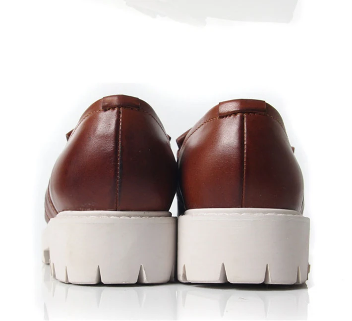 Новые Брендовые мужские туфли в стиле ретро из натуральной кожи с круглым носком и бахромой; деловые мужские оксфорды с бахромой на толстом каблуке; обувь для увеличения роста