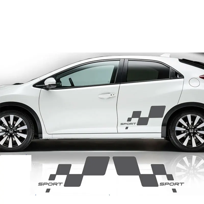 2 шт. автомобильные наклейки для Honda Civic спортивный автомобиль боковые полосы