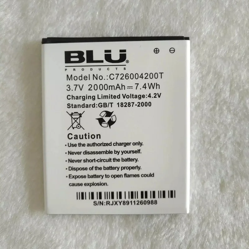 100% Оригинальные BLU D410 D410a D410i D412L D412u 2000 мАч литий-ионный полимерный Батарея Bateria для