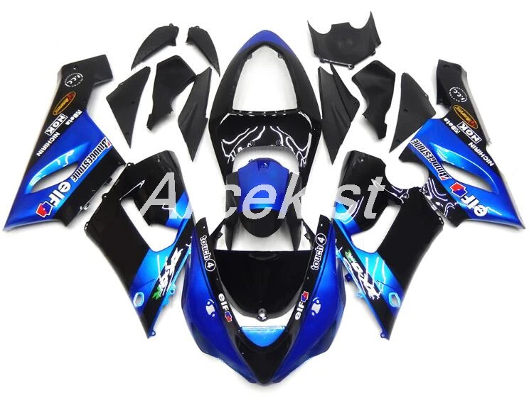 4 подарка ABS Обтекатели комплект подходит для kawasaki Ninja ZX6R 636 2005 2006 6R 05 06 ZX-6R Обтекатель Набор на заказ синий черный эльф