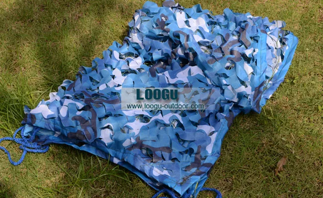 

2.5M*8M filet camouflage netting blue camo netting for beach awning shading garden party decoration room decoration sunshade