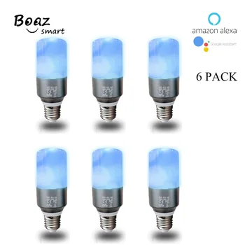 

Christmas E27 Bulb RGBW LED Candle Light Lamp Smart Work with Alexa Google Home Assistance IFTTT Voice tuya APP Control 6 pack