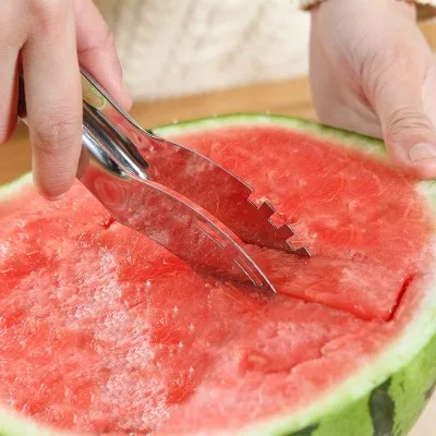 

Watermelon Slicer & Server Perfect Stainless Steel Fruit Cutter and Corer Easily Slices 25*5.5cm Free Shipping