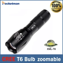 Cree T6 font b LED b font font b Flashlight b font 2000 Lumens Zoomable Varifocal