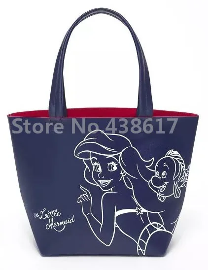 

New Fashion Little Mermaid Princess PU Handbag Kids Lunch Bag for Women Girls Tote Lunch Box Bags Lunchbag Picnic Food Bag