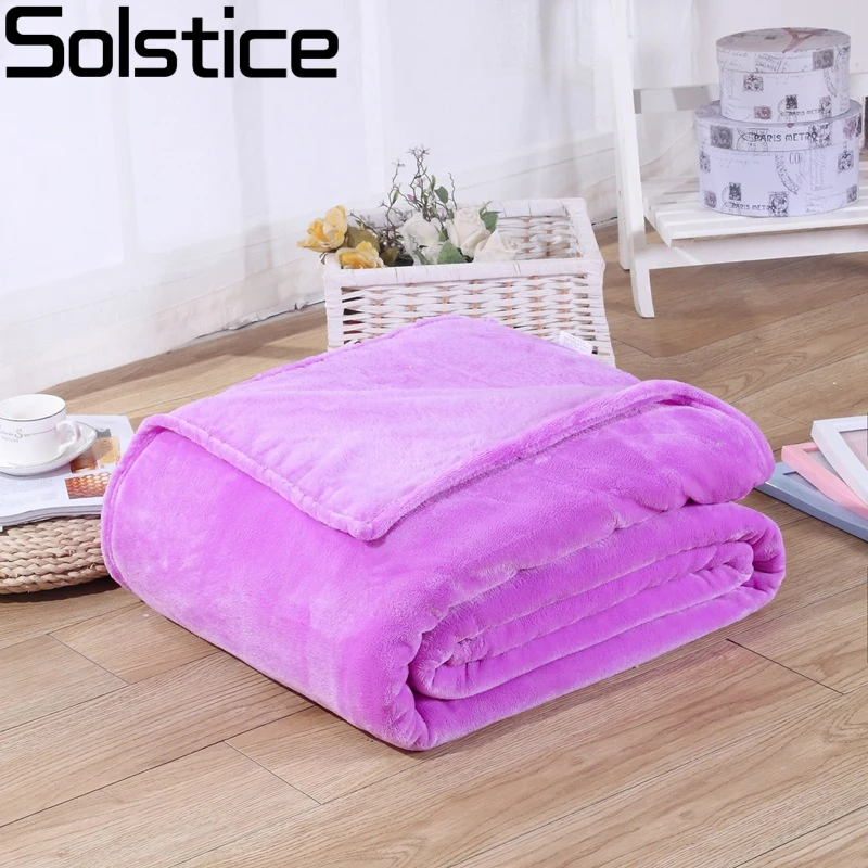 

Solstlce Bedding Winter Warm And Comfortable Solid Color Blankets Travel Flannel Blanket Sofa/Air/Bedding Bed Sheet Queen Size