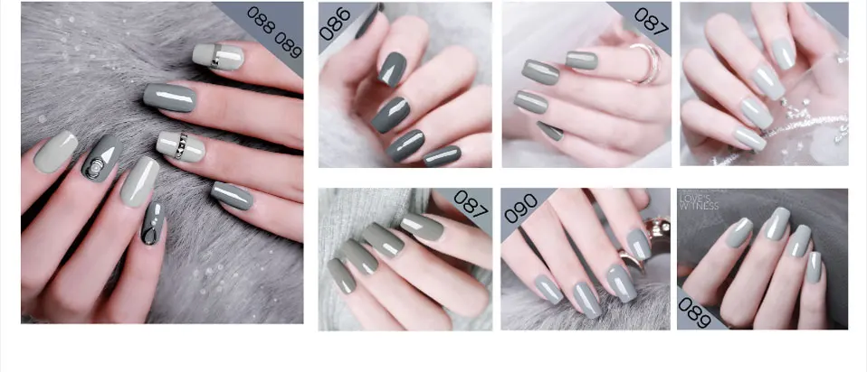 Beautilux 1pc Black Dark Light Grey Color UV LED Soak Off Gel Nail Polish Nails Gel Varnish Gels Lacquer Esmalte 10ml (4)