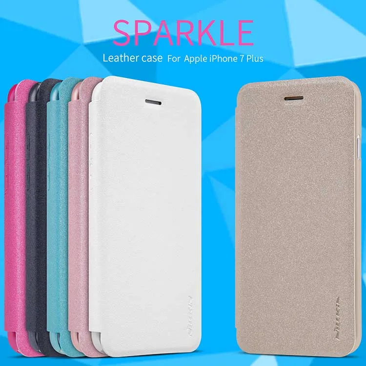 10 шт./лот оптовая продажа Nillkin Sparkle Leather Case для Apple iPhone 7 Plus 5.5 inch жемчужно красочный