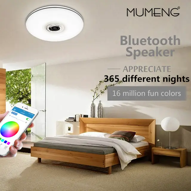 Us 94 85 40 Off Mumeng Led Decke Licht 32 Watt Wohnzimmer Musik Lampe Bluetooth Lautsprecher Lampara Bunte Dimmbare Party Kunst Dekoration