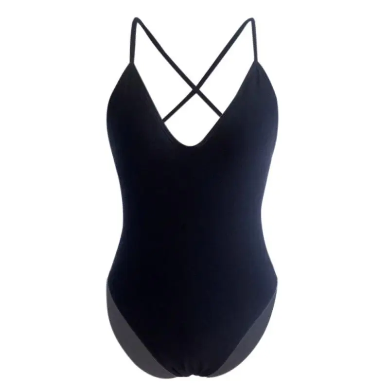 Women Swimwear Solid One-Piece Suits Sexy High Cut One Piece Swimsuit Backless Swim Suit Thong Bathing Suit Female Monokini