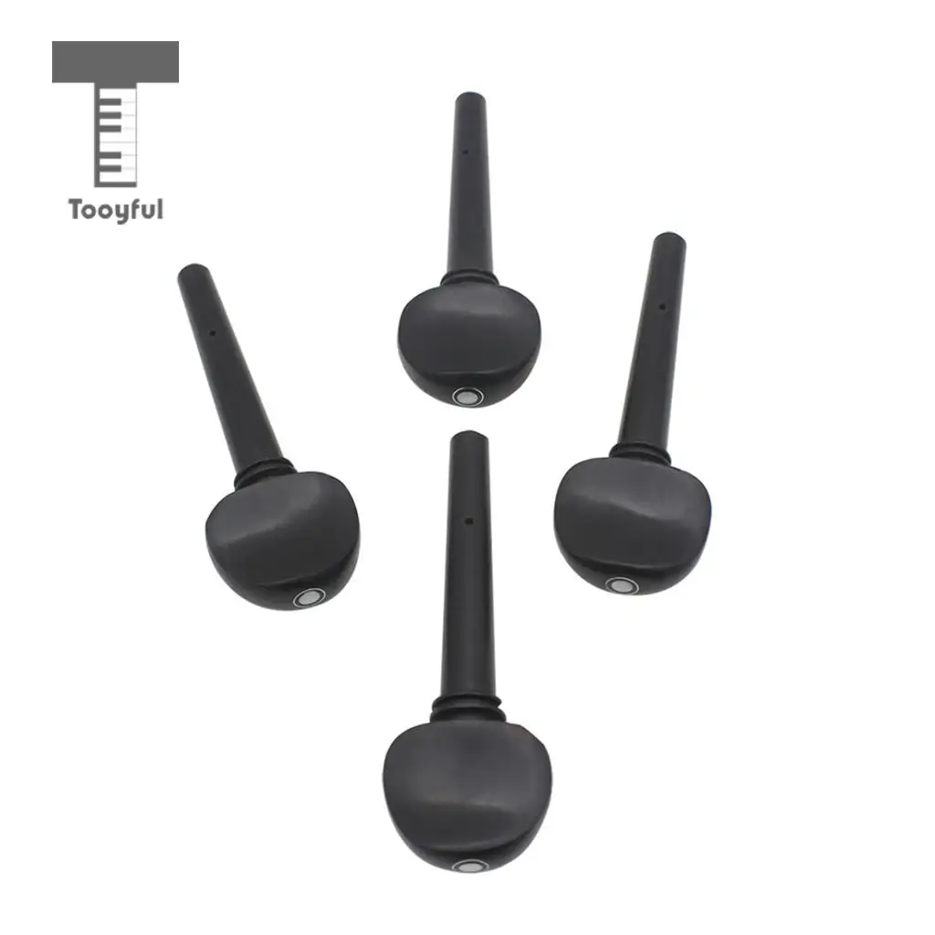 Tooyful Exquisite 4 Pieces Ebony Cello Tuning Pegs Tuners Machine Heads for 3/4 4/4 Cello Replacement Parts
