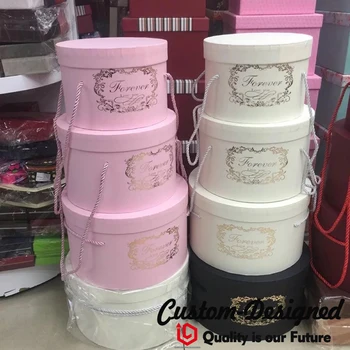 

Elegant handmade round flower box cardboard boxes for flowers with high quality