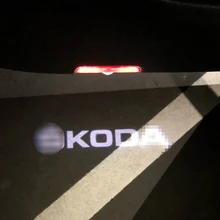 2 шт. Автомобильный Дверной светильник, декоративный светильник для Skoda Superb 2009- для Skoda, светодиодная лампа с логотипом