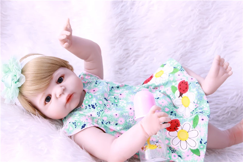 DollMai bebes reborn 2" полностью силиконовая кукла reborn baby girl, куклы блонд, парик принцессы, куклы для детей, рождественский подарок, bonecas reborn