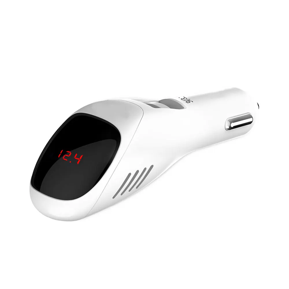 Dual USB Car Air Purifier Charger USB Portable for Current Digital Display - Название цвета: White