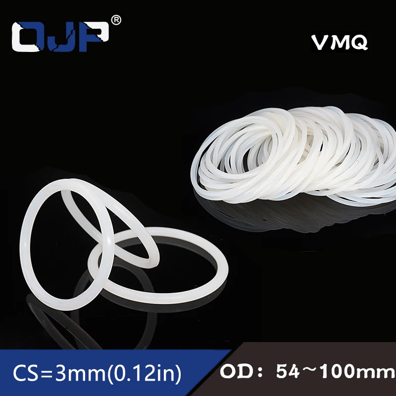 Белое Силиконовое кольцо силиконовое/VMQ OD54/55/60/65/70/75/80/85/90/95/100*3 мм | Обустройство