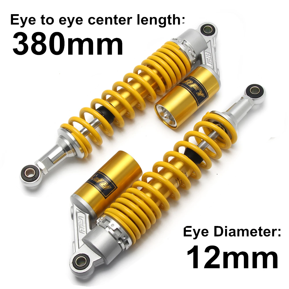 Универсальный 380 мм 1" мотоцикл задние воздушные амортизаторы газа Подвеска для Honda 2 шт Желтый мотоцикл амортизаторы