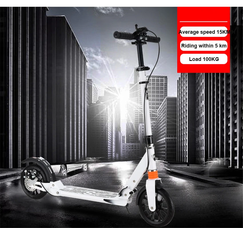 DMAX-700 Kids Children Kick Scooter Foldable PU 2 Wheels Hand Brake Bodybuilding Aluminum Alloy Urban Foot Scooter Skateboard