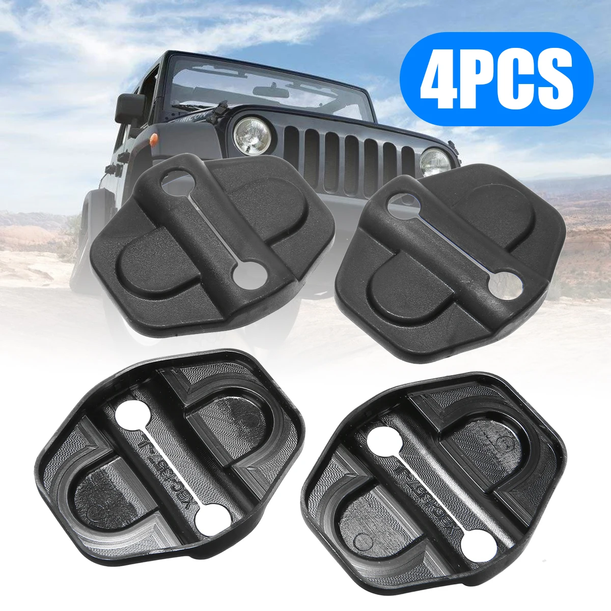 

Car Styling Car Door Lock Protective Cover 4pcs/set Interior Mouldings Door Lock Cover For Jeep Wrangler JL 2018