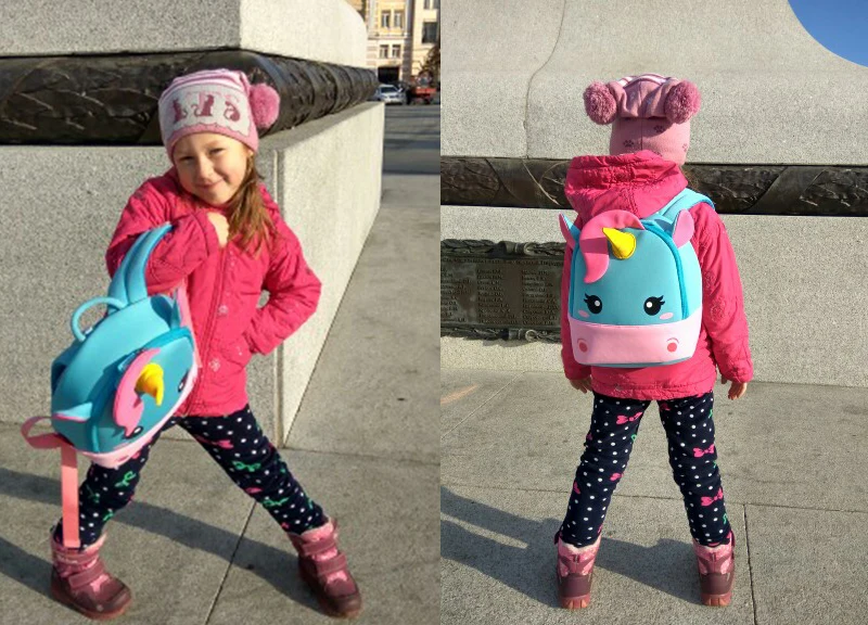 Mochila escolar para niños Bolsa de unicornio arcoíris de dibujos animados (1)