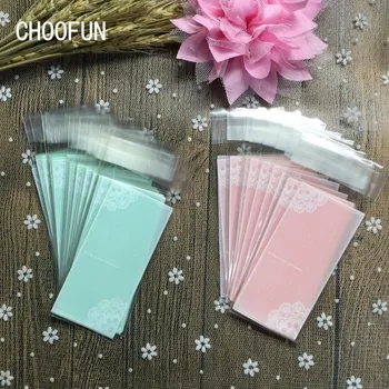 

100pcs 5*10cm Pink Blue OPP Plastic bags for Lipstick and Lip Balm Cosmetics Gift Package Jewelry Candy Packaging Bags BZ227